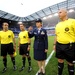Air Force NCO flips coin before a Major League Soccer match