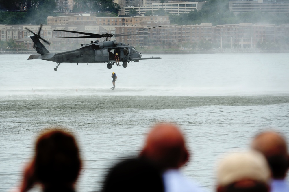 Water demonstration on the Hudson River for Air Force Week
