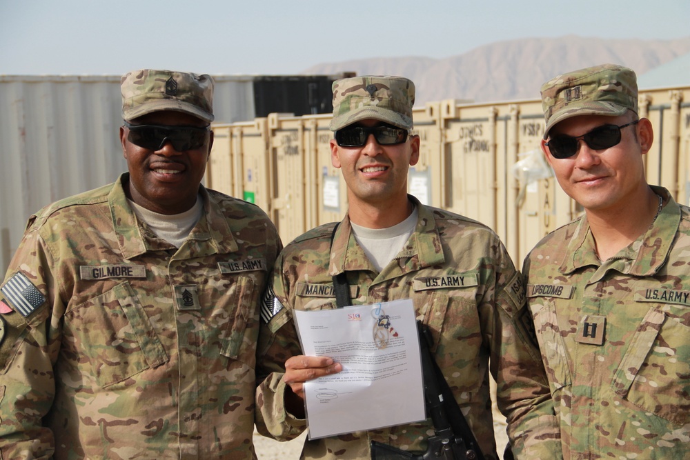 Soldier receives exceptional care package