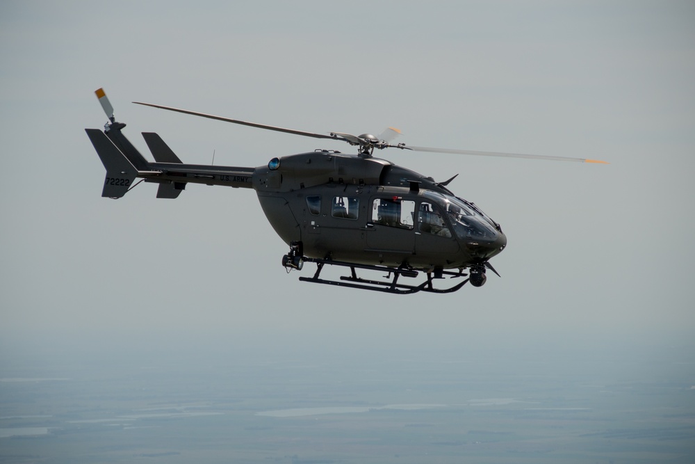 North Dakota National Guard UH72 (Lakota) Helicopter Flight