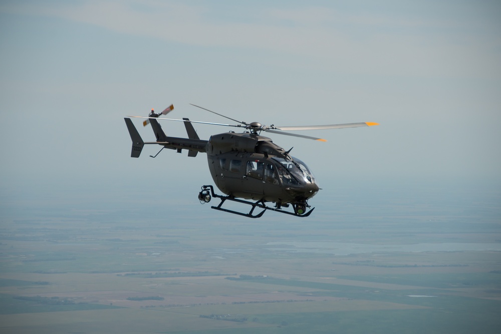 North Dakota National Guard UH72 (Lakota) Helicopter Flight