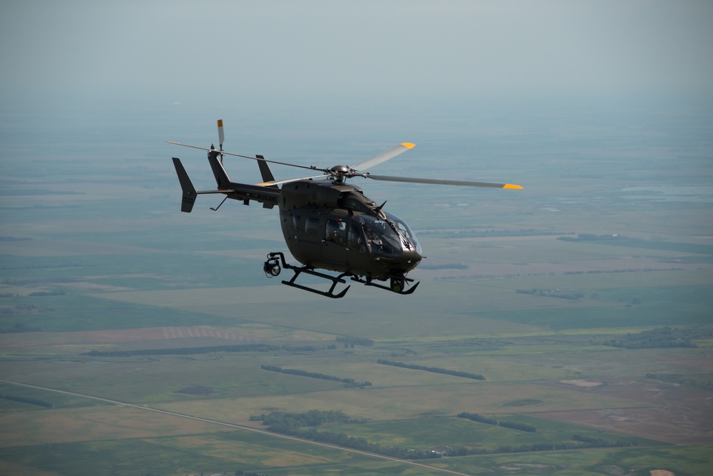 North Dakota National Guard UH72 (Lakota) Helicopter Flight