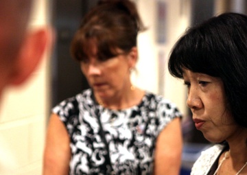 Toshiko Iwasaki observes a barracks layout