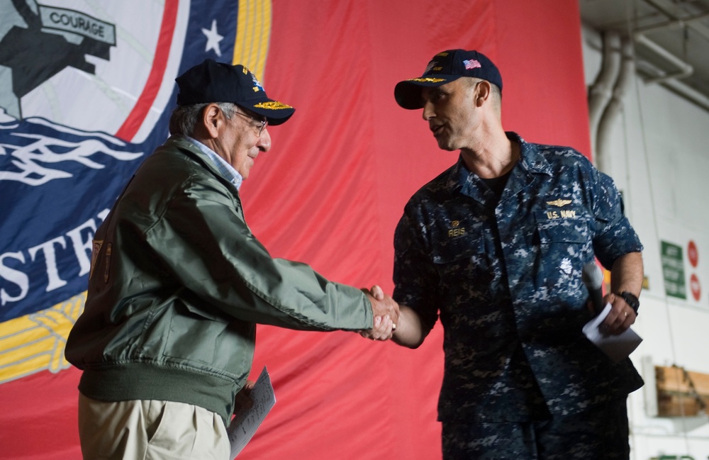 Panetta visits USS John C. Stennis