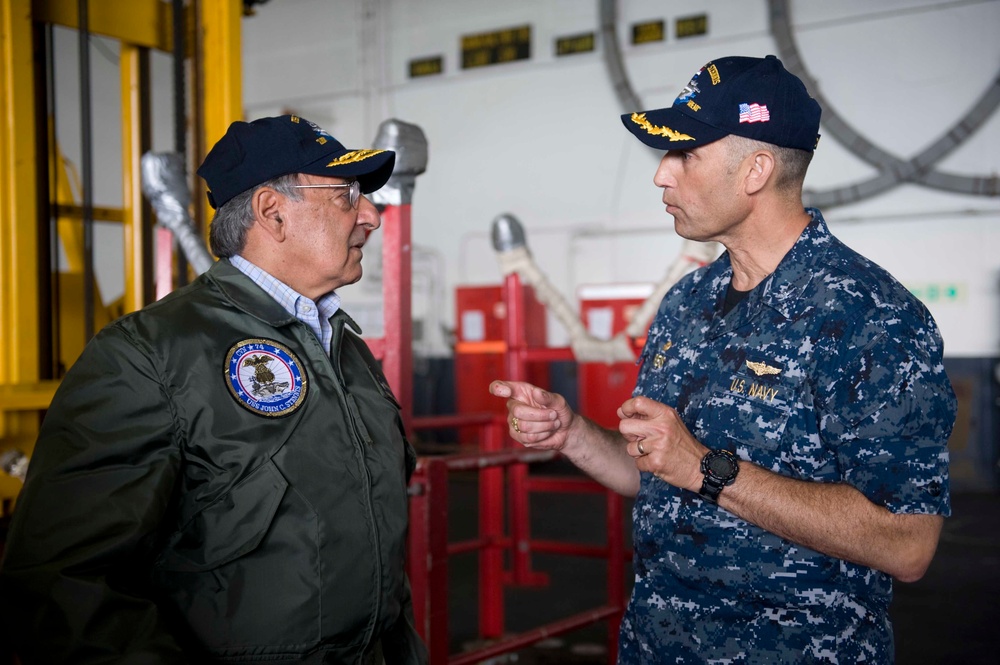 Panetta visits USS John C. Stennis