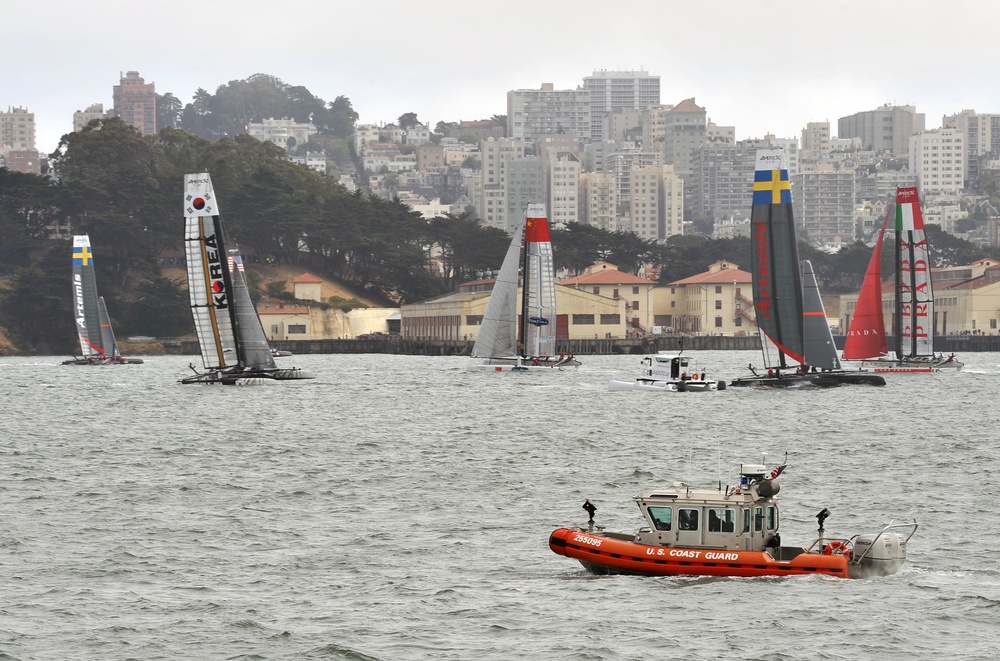 Coast Guard patrols America's Cup safety zone on San Francisco Bay