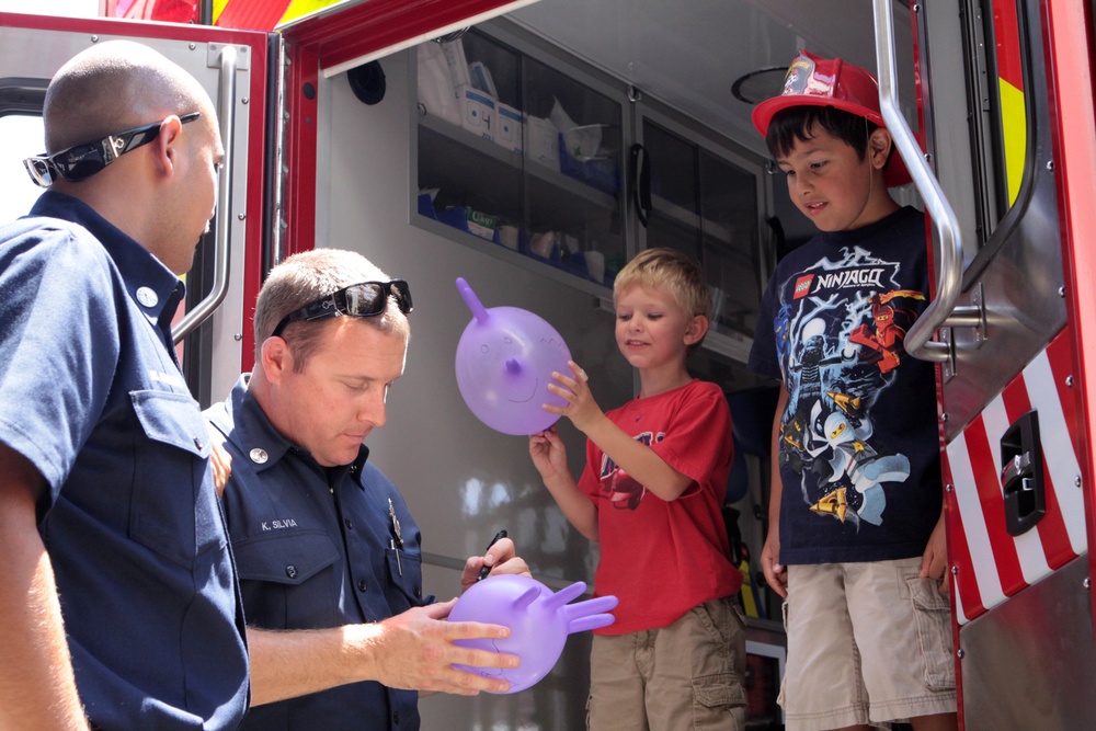 Child recognized as Camp Pendleton's honorary firefighter