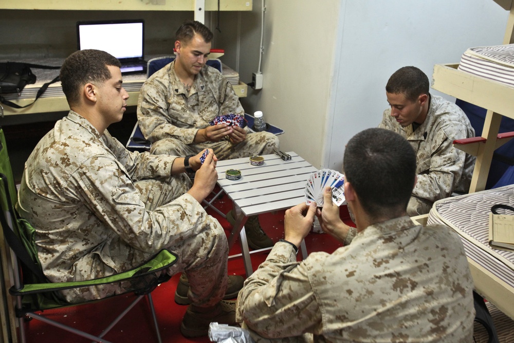 Marine ensures team members are ready for any mission