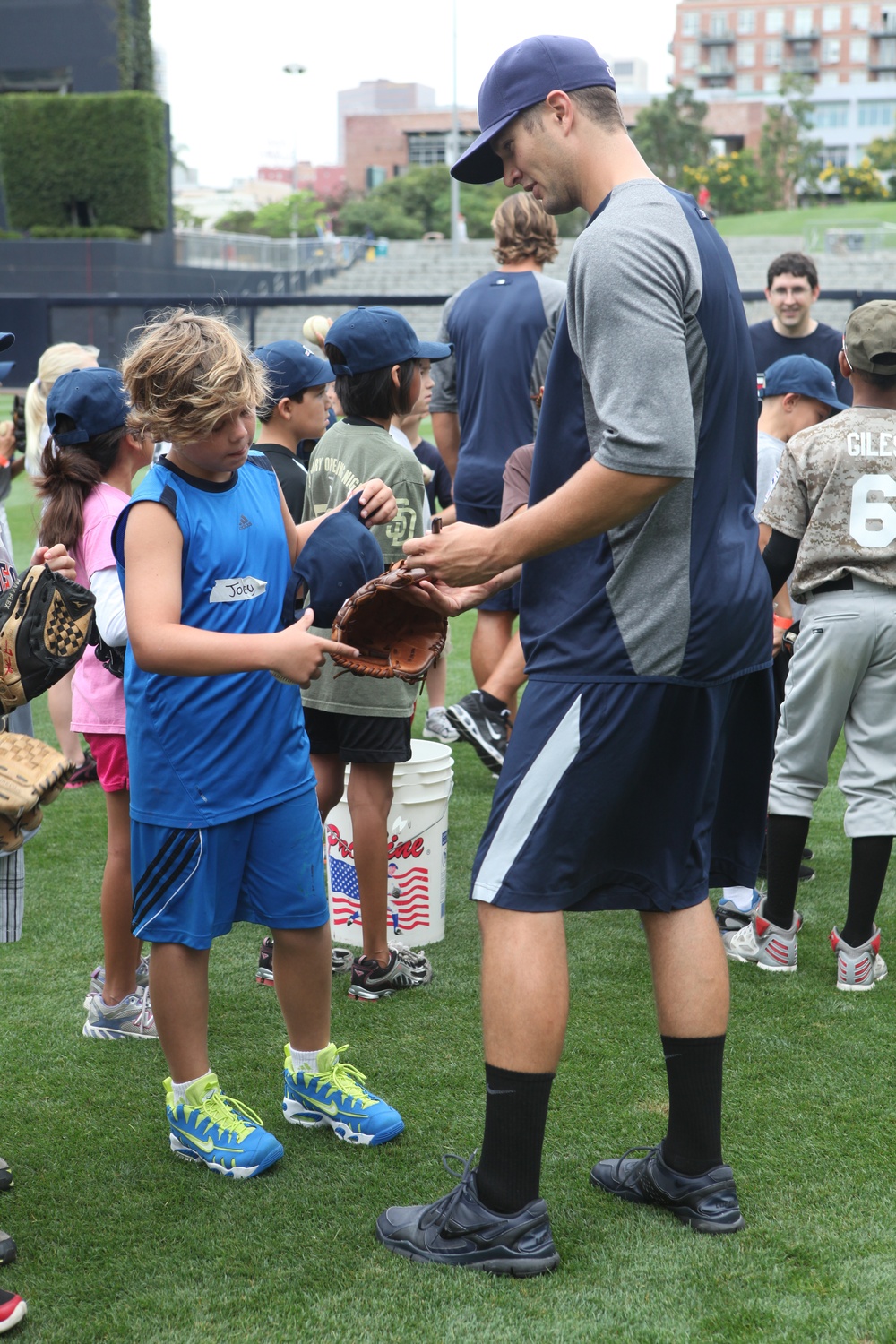 Military children have ball at Petco Park