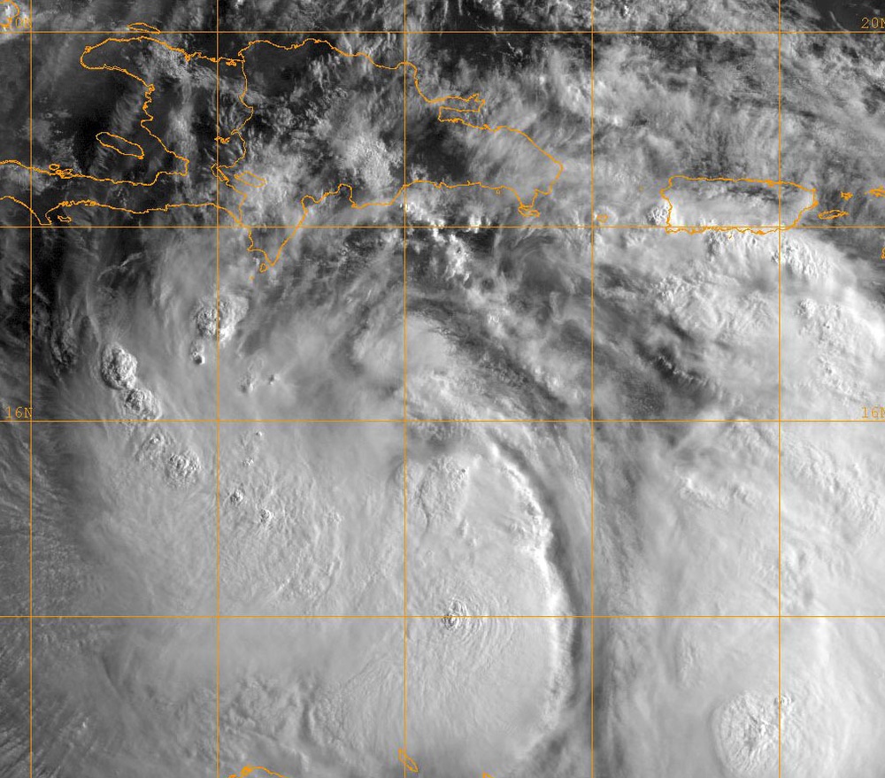 Tropical Storm Isaac satellite image