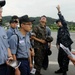 USS Blue Ridge sailors conduct ship tour, onload donuts