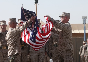 1st Maintenance Battalion (-) Reinforced cases colors, ready for home after mission accomplishment