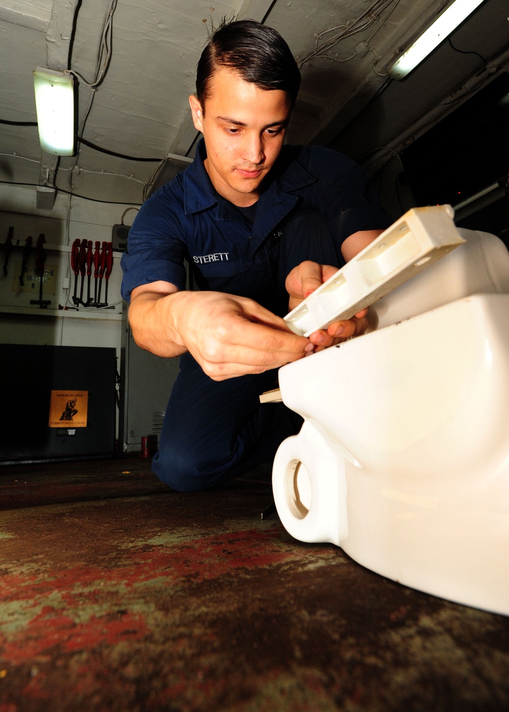 USS Enterprise sailors at work