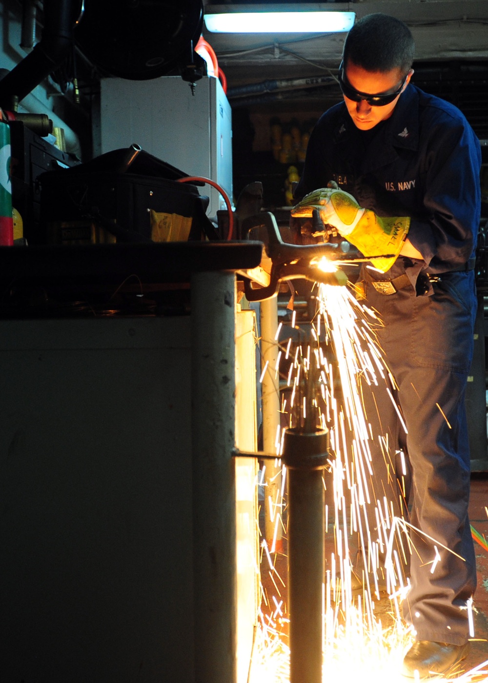 USS Enterprise sailors at work