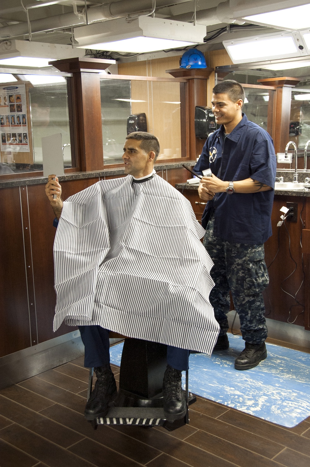 USS Theodore Roosevelt's barber shop