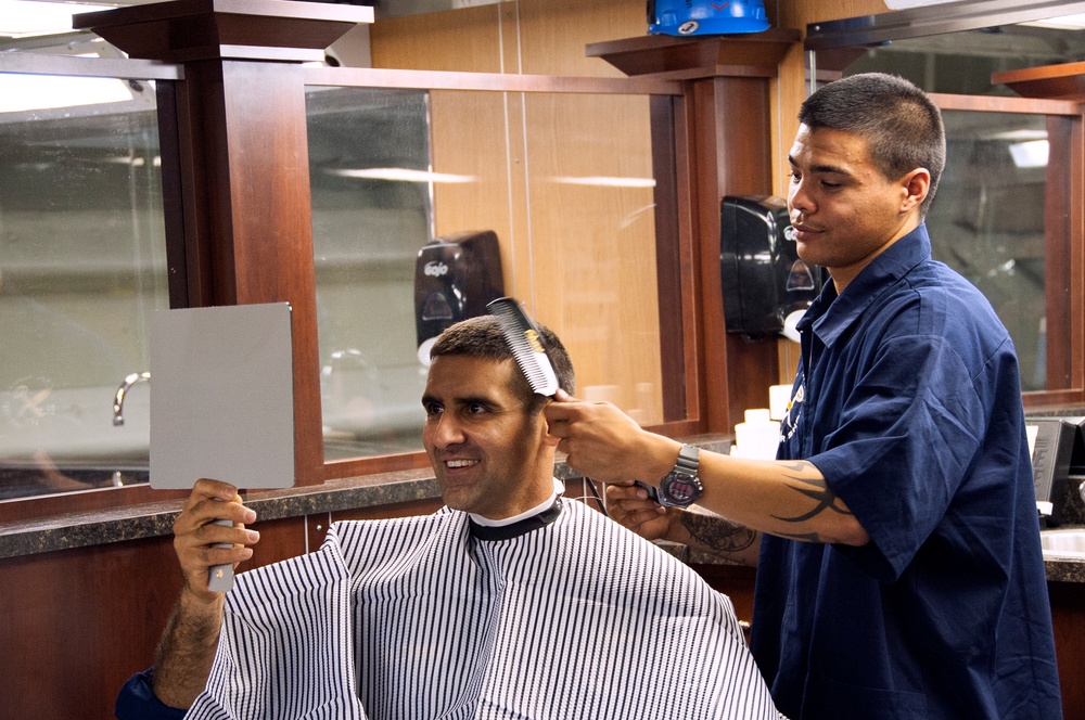 USS Theodore Roosevelt's barber shop