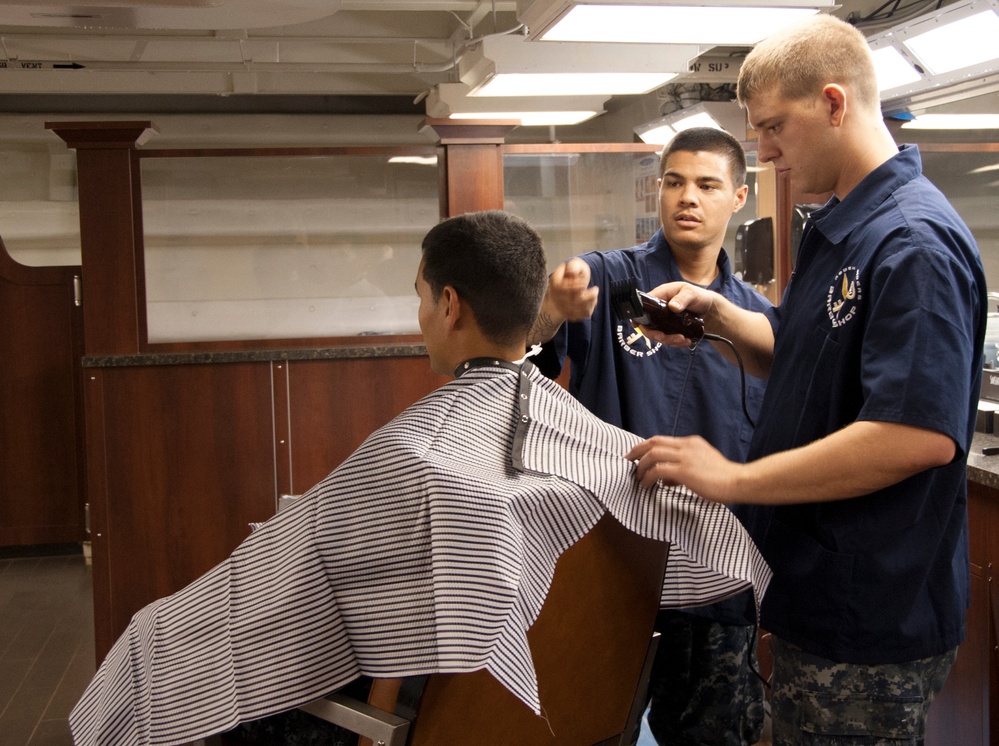 USS Theodore Roosevelt's barber shop