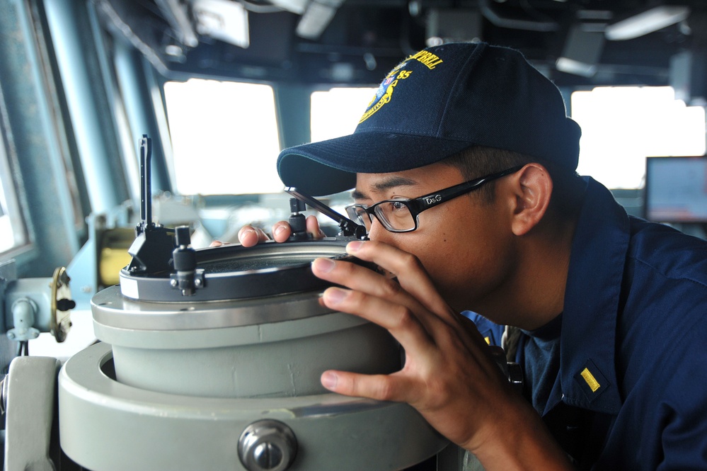 USS McCampbell sailors at work