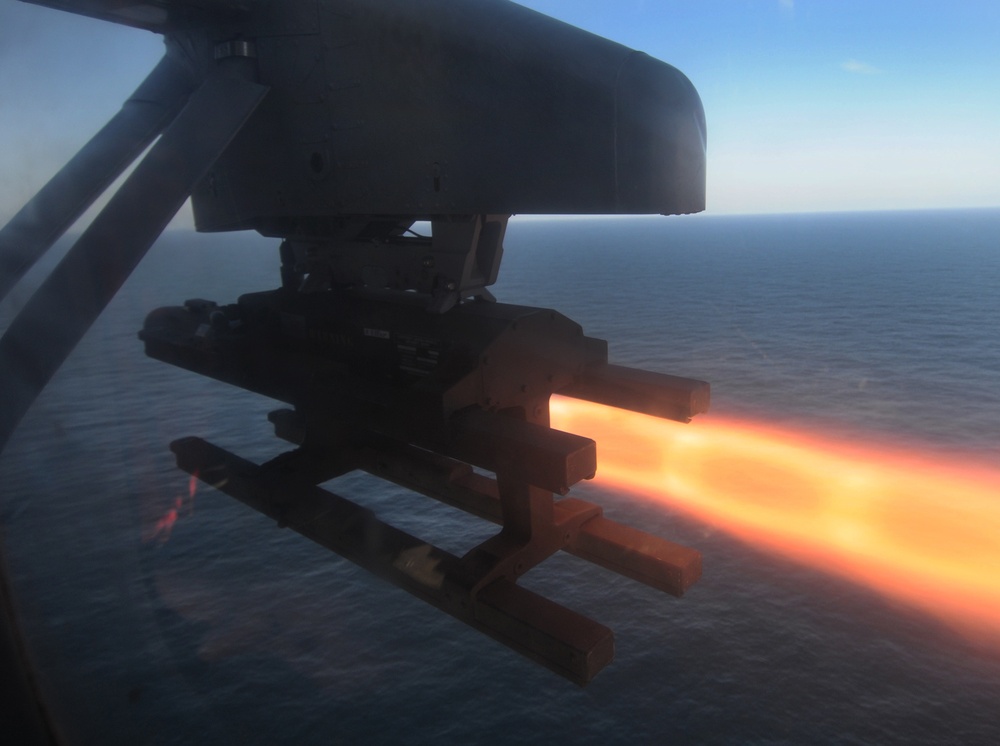 Missile launches from MH-60 Seahawk