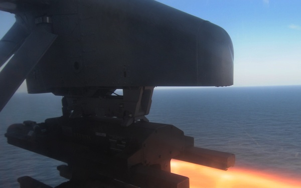 Missile launches from MH-60 Seahawk