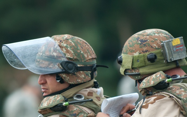 Armenian soldiers train for multinational peacekeeping missions