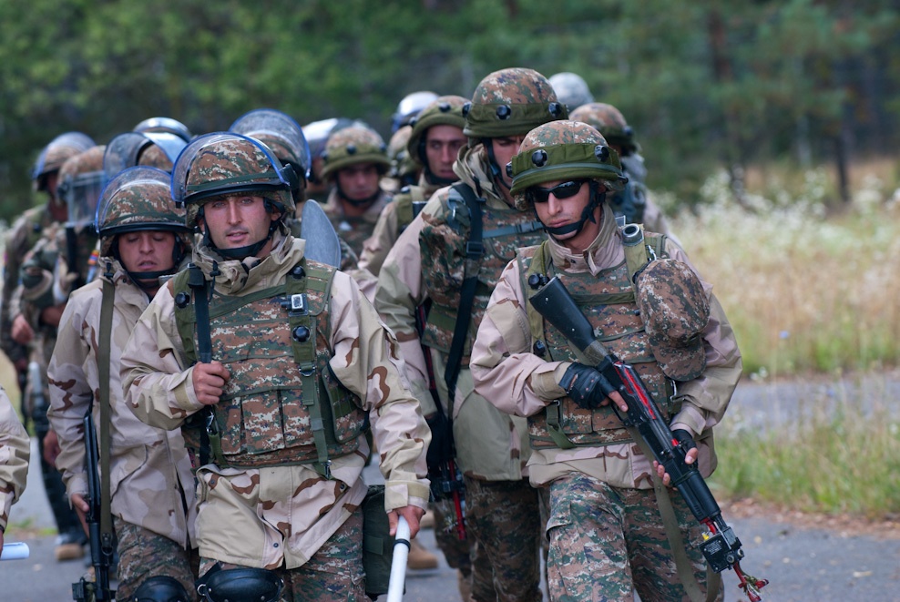 Armenian soldiers train for multinational peacekeeping missions