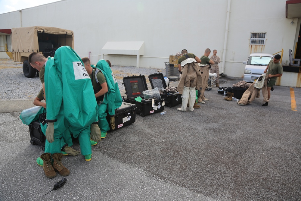 CBRN training at Camp Kinser