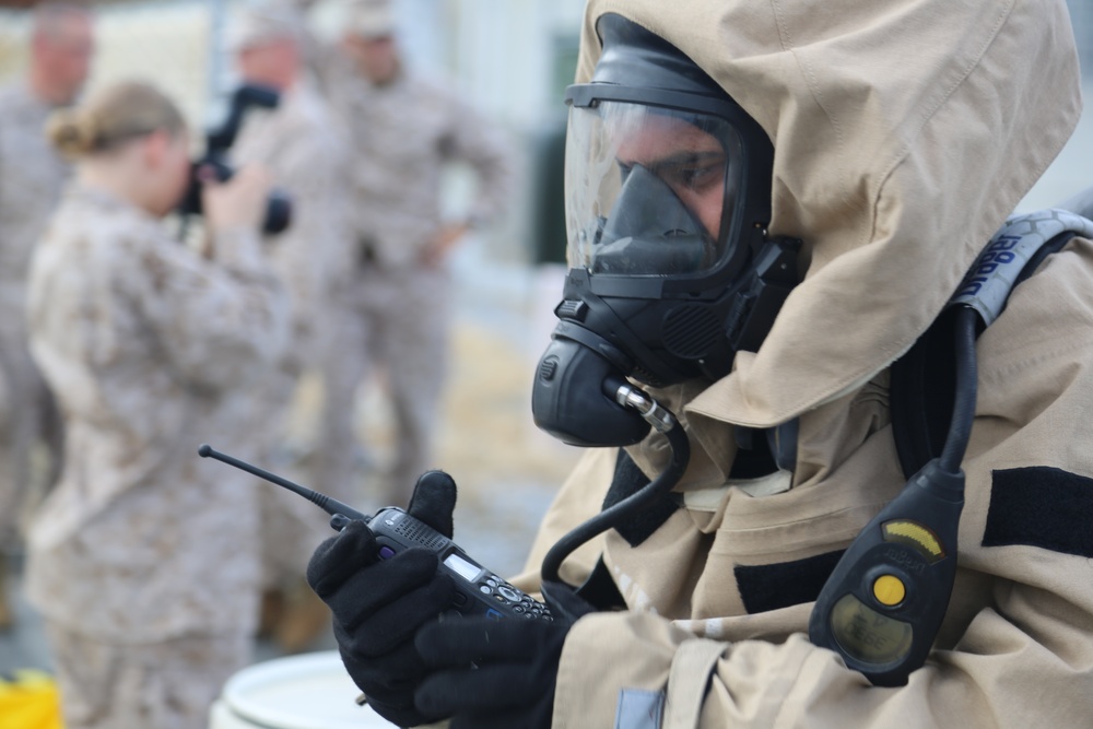 CBRN training at Camp Kinser