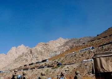 Team work near Salang tunnel