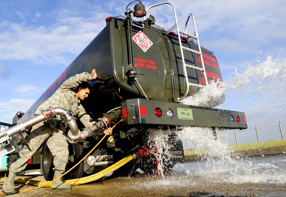 Team Mildenhall trains to control major fuel spill