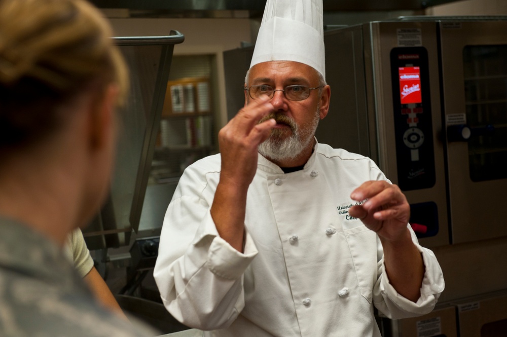 Hospital cooks train with professional chef