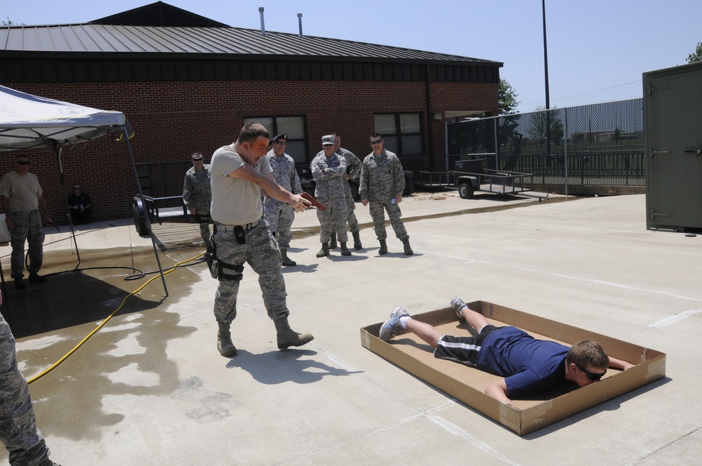 Heat of the moment: 188th Security Forces Squadron conducts pepper spray training