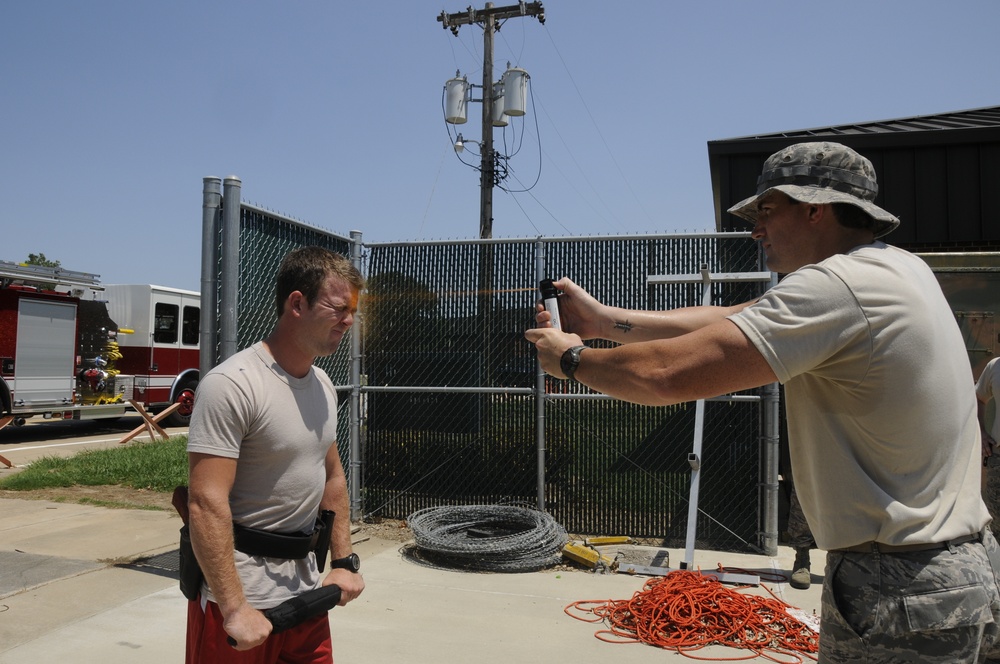 Heat of the moment: 188th Security Forces Squadron conducts pepper spray training