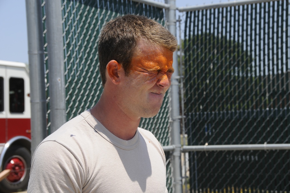 Heat of the moment: 188th Security Forces Squadron conducts pepper spray training
