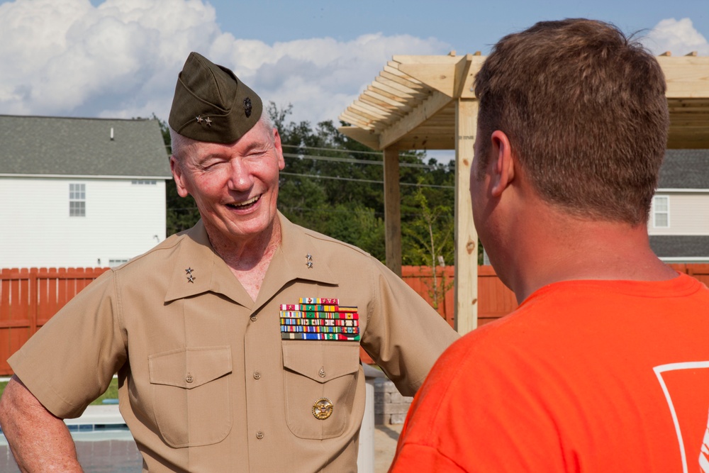 Home dedication and flag-pole ceremony for Sgt. Maj. Mackey