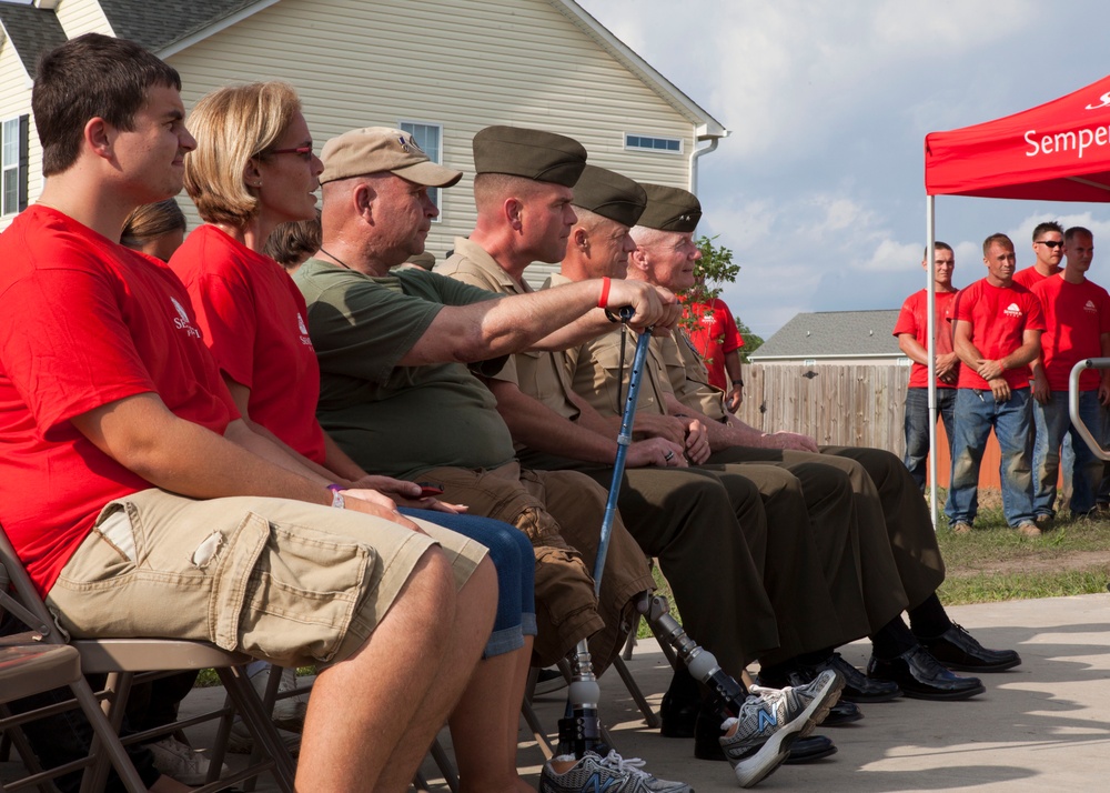 Home dedication and flagpole ceremony for Sgt. Maj. Mackey