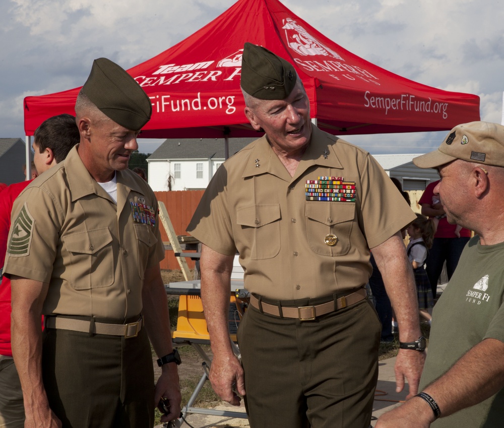 Home dedication and flag-pole ceremony for Sgt. Maj. Mackey