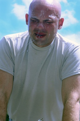 In your face! Soldiers learn to fight crowds after being pepper-sprayed