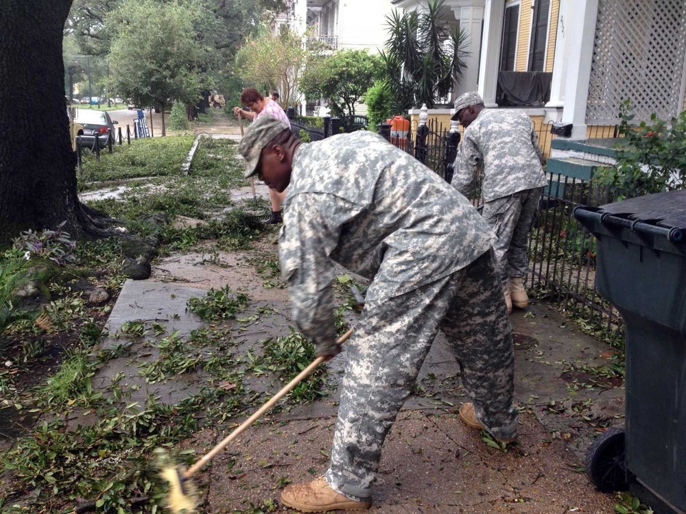 Louisiana National Guard clean up after Hurricane Isaac