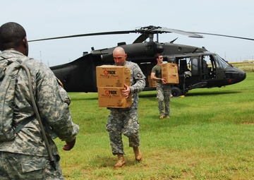 Louisiana National Guard delivers food after Hurricane Isaac