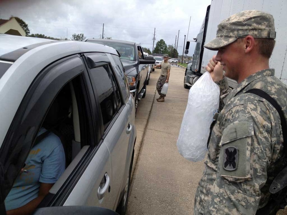 Guardsmen provide Ice to the citizens of St. John Parish after Hurricane Isaac