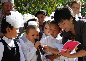 Airmen, Kyrgyz students ring in 'First Bell'