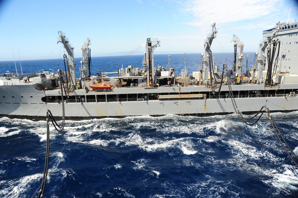 USS Boxer replenishment at sea