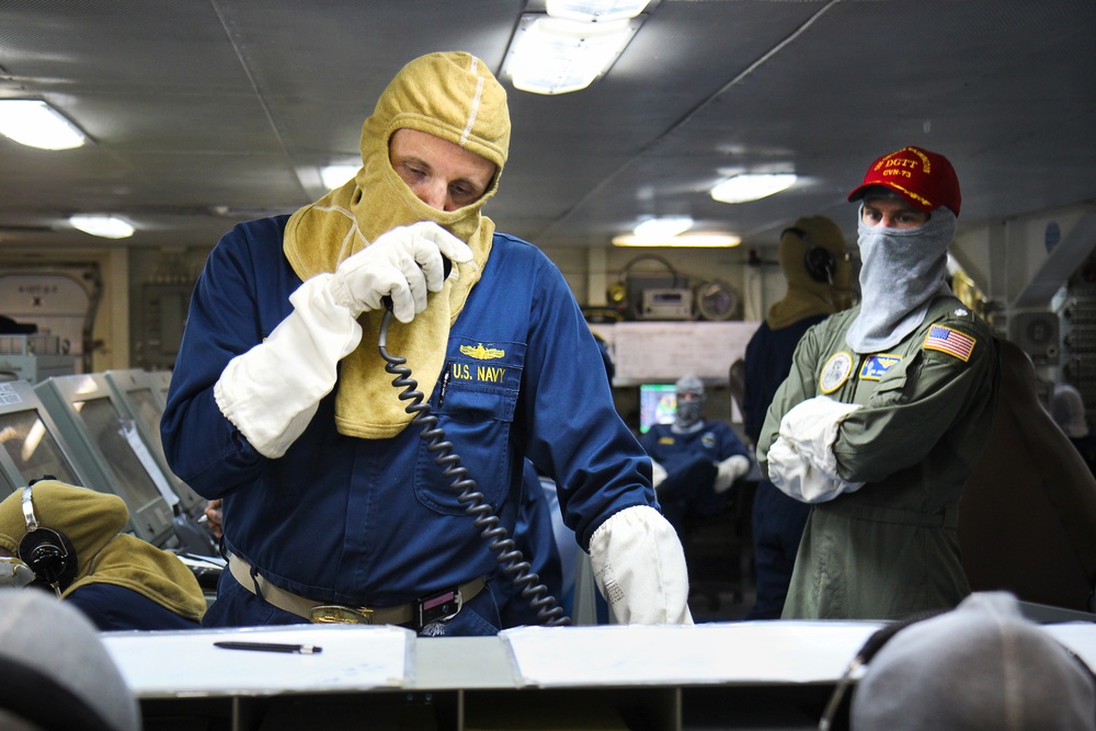 USS George Washington sailor during drill