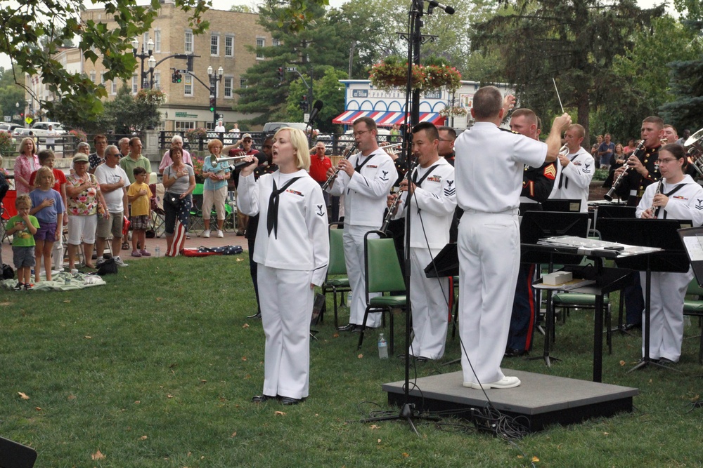 Sailor sings national anthem