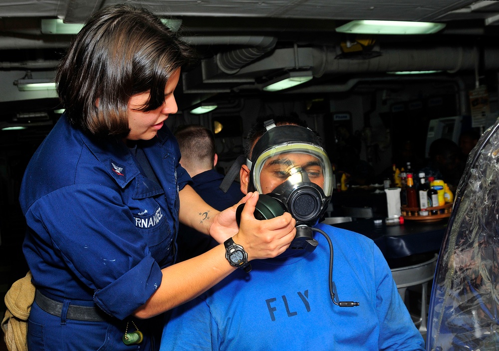 Sailor conducts a suction test