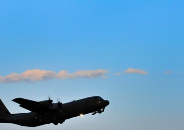 RAF C-130J Hercules takes off