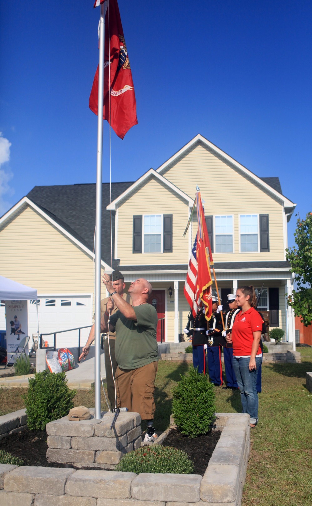 Sgt. Maj. Mackey hosts flagpole dedication