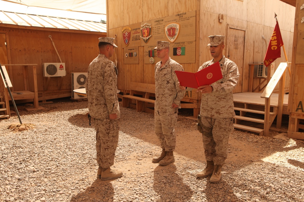 Re-enlistment ceremony on Forward Operating Base Geronimo