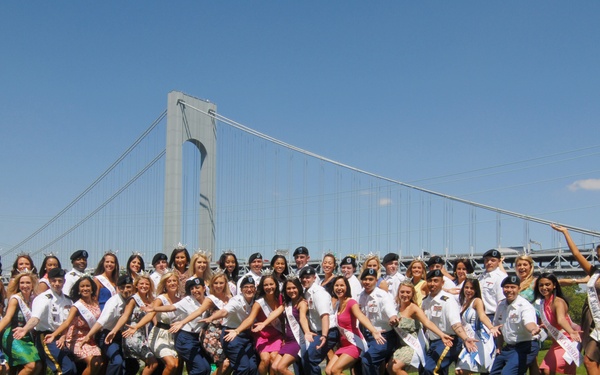 Soldiers of the 10th Mountain Division, contestants for the 2012 Miss New York Pageant send a big 'Happy Birthday' wish